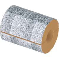 Цилиндр теплоизоляционный базальтовый вырезной фольгированный 720x40x1000 мм Г1 Ц 100 ГОСТ 23208-2022